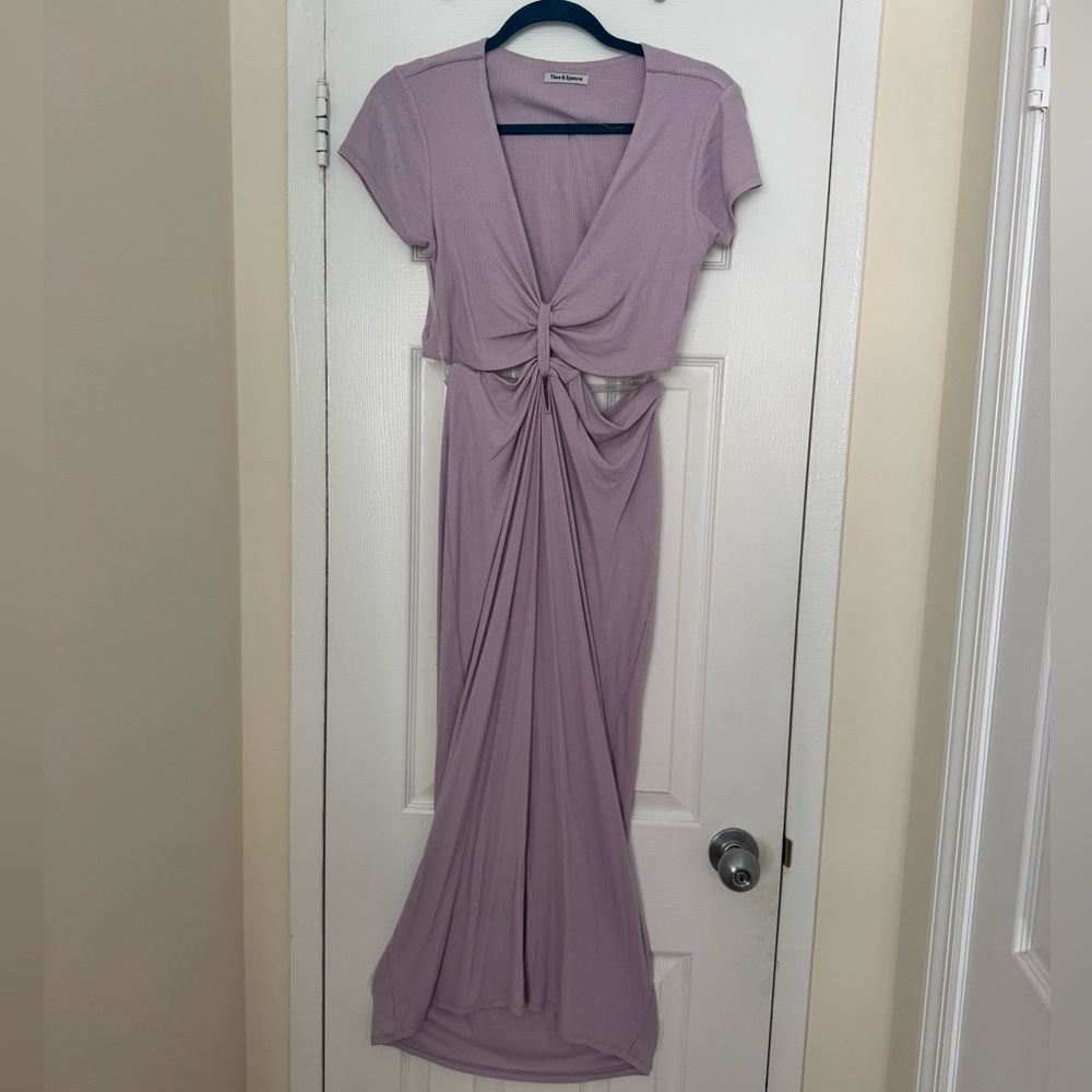 Chic Lavender Maxi Dress with Knot Detail